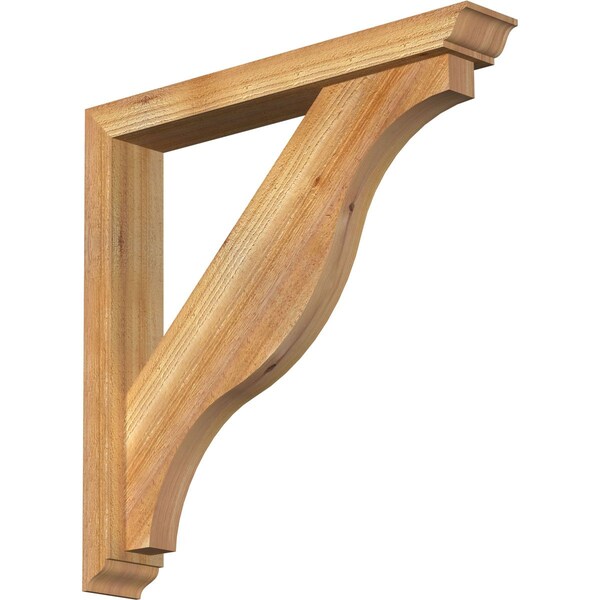 Ekena Millwork Funston Traditional Rough Sawn Bracket w/ Offset Brace, Western Red Cedar, 4"W x 26"D x 26"H BKT0402X26X26FST01RWR - main